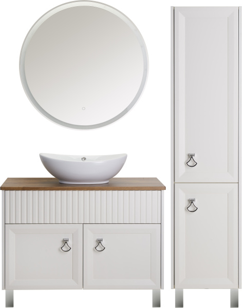 Пенал напольный ASB-Woodline Риола 40 12420 (белый)